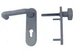 Klamko gałka prawa/lewa 72mm, trzpień 9mm kolor szary