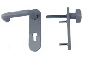 Klamko gałka prawa/lewa 72mm, trzpień 9mm kolor szary