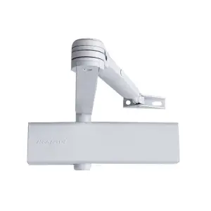 Biały samozamykacz z blokadą ASSA ABLOY DC 140