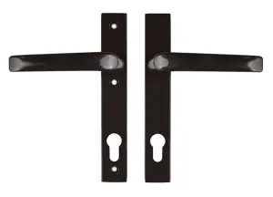 Klamka brązowa do drzwi  92 mm 204x32 mm Prawa