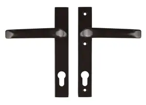 Klamka brązowa do drzwi  92 mm 204x32 mm Lewa