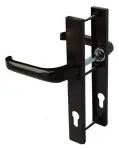 Klamka brązowa do drzwi aluminiowych 92 mm 240x32 mm Lewa