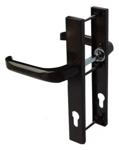 Klamka brązowa do drzwi aluminiowych 92 mm 240x32 mm Lewa