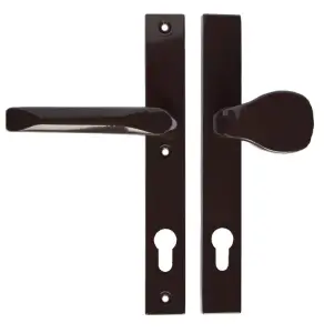 Klamka z pochwytem 92 mm szyld 240x32 mm Brąz FAM
