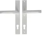 Biała klamka do drzwi aluminiowych długi szyld 240x32