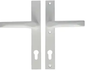 Biała klamka do drzwi aluminiowych długi szyld 240x32