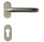 Klamka nierdzewna INOX do drzwi krótki szyld